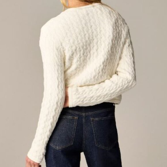 Nwt J Crew Odette cable-knit sweater lady blazer jacket in cotton-blend boucle - Picture 7 of 7